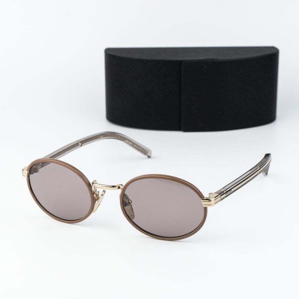 Prada Women Sunglasses Pecan Purple Brown Oval PRB56S 24E20I NEW AUTHENTIC